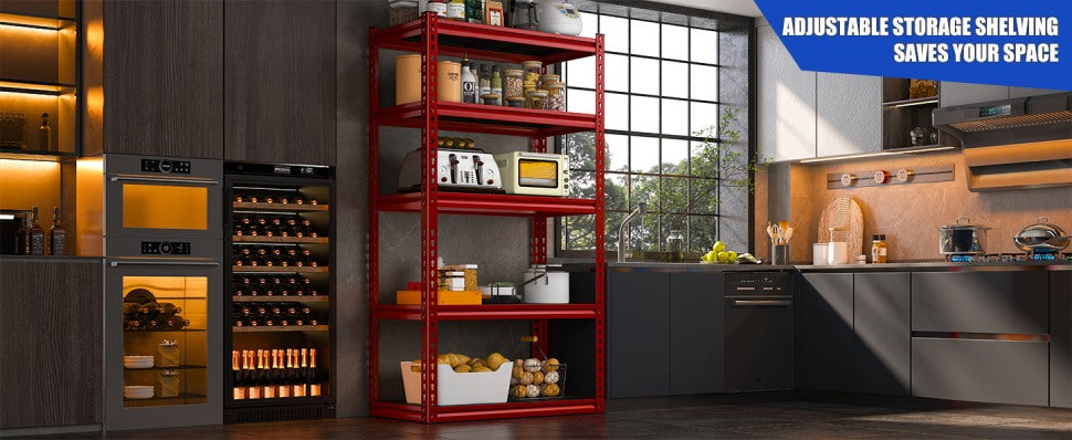 REIBII 55.2''W Storage Shelves 2500LBS Wire Shelving Unit with