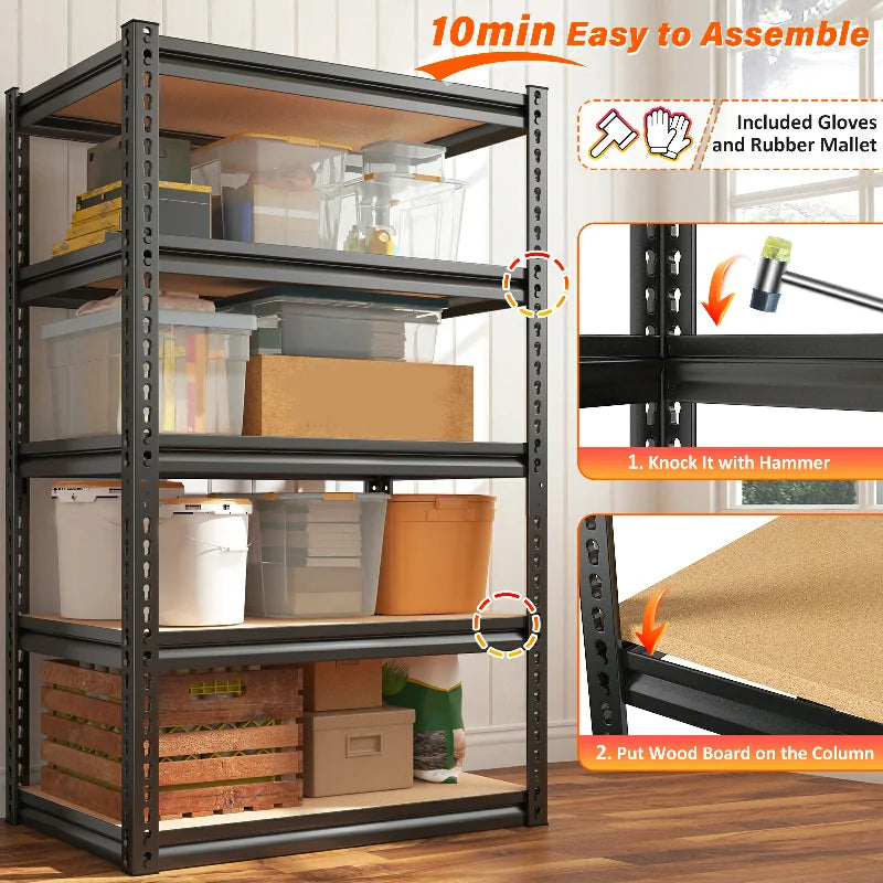 REIBII 10 min Easy to Assemble Shelves