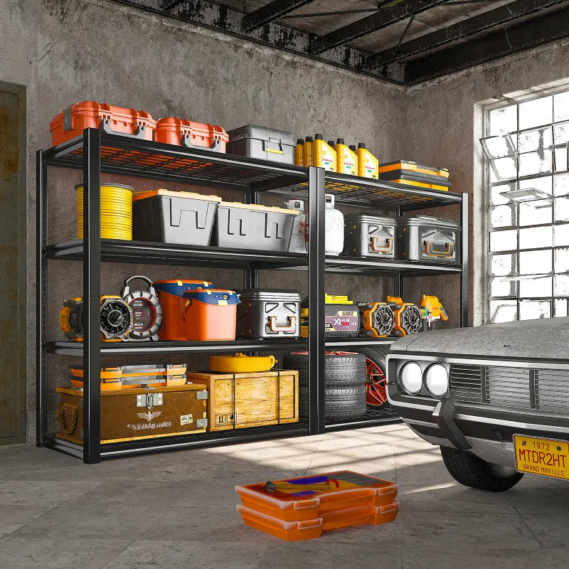 REIBII 40"W Metal Shelving Unit, 2200 Lbs Heavy Duty Utility Rack, Industrial Storage Shelves for Warehouse Basement