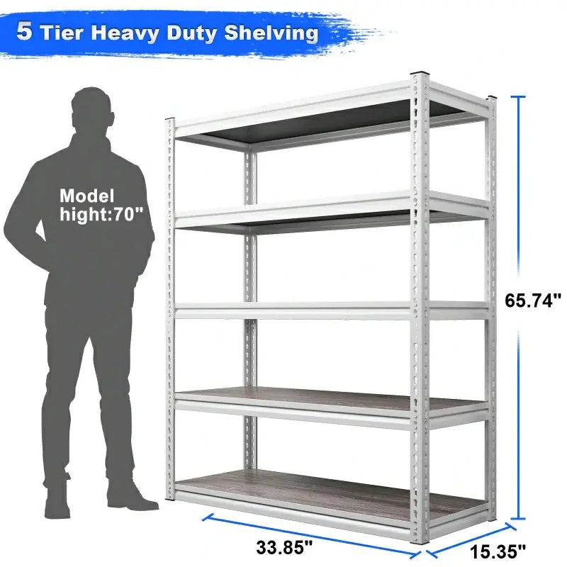 REIBII 5-Shelf Metal Shelving Unit