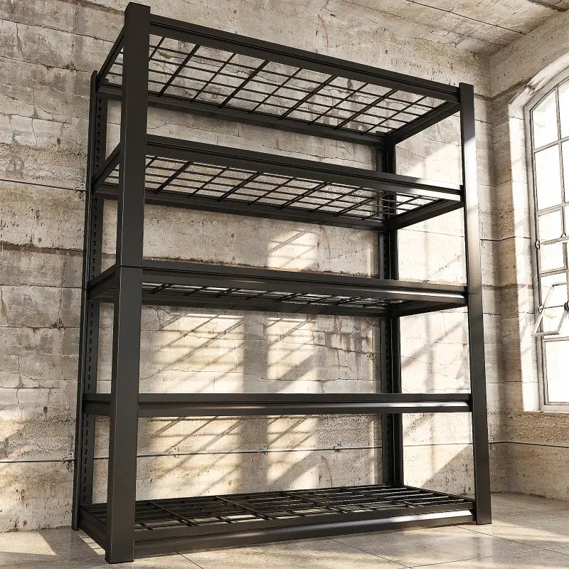 REIBII 40“W Metal Shelving Unit, 72"H Heavy Duty Storage Shelves, Adjustable Industrial Shelving For Warehouse, Shop