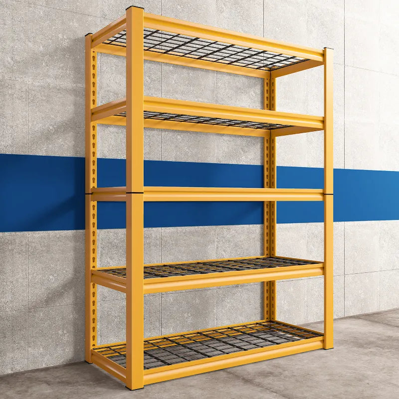 REIBII 72" Heavy Duty Garage Shelving, 2000 Lbs Adjustable Storage Shelves, 5 Tier Metal Shelving Utility Rack