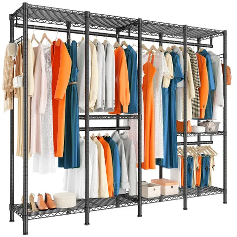 Raybee adjustable garment rack with hooks