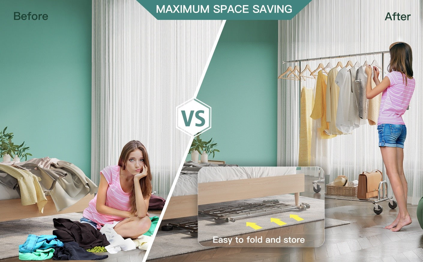 clothes hanger stand maximizes your storage space and keep your room clutter-free
