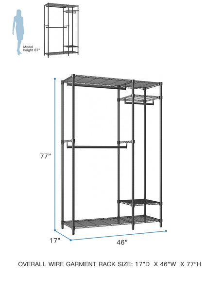 Raybee free standing heavy duty garment rack for bedroom