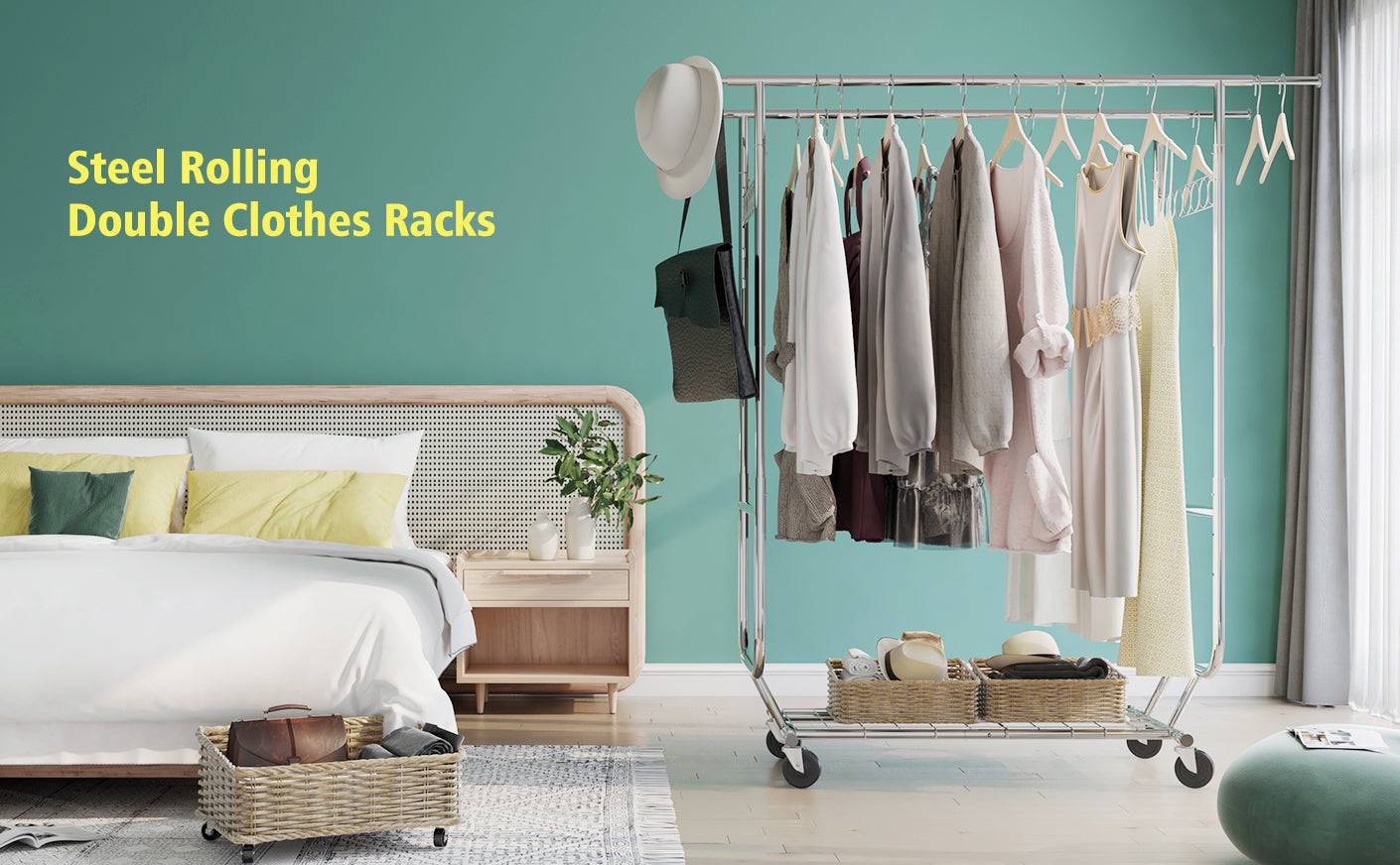 Reibii clothes racks for home storage 