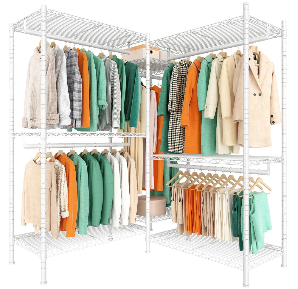 Raybee 800 Lbs Heavy Duty Clothes Rack for Hanging Clothes, Metal, Portable & Freestanding Closet