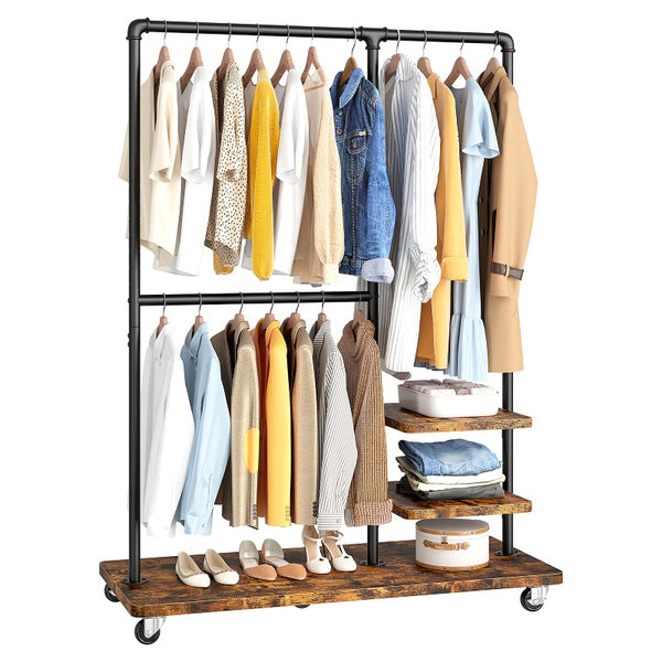 Raybee industrial metal clothes rack