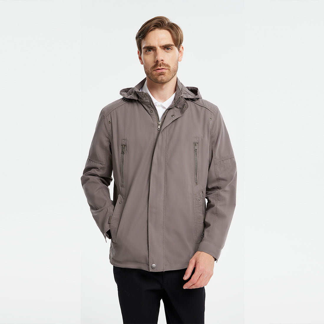 Image of Lightweight Stand Collar Casual Jacket