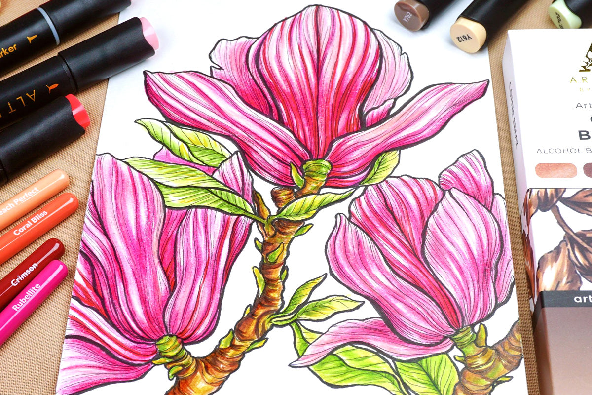 A beautiful alcohol marker artwork is easily created by the best art supplies online