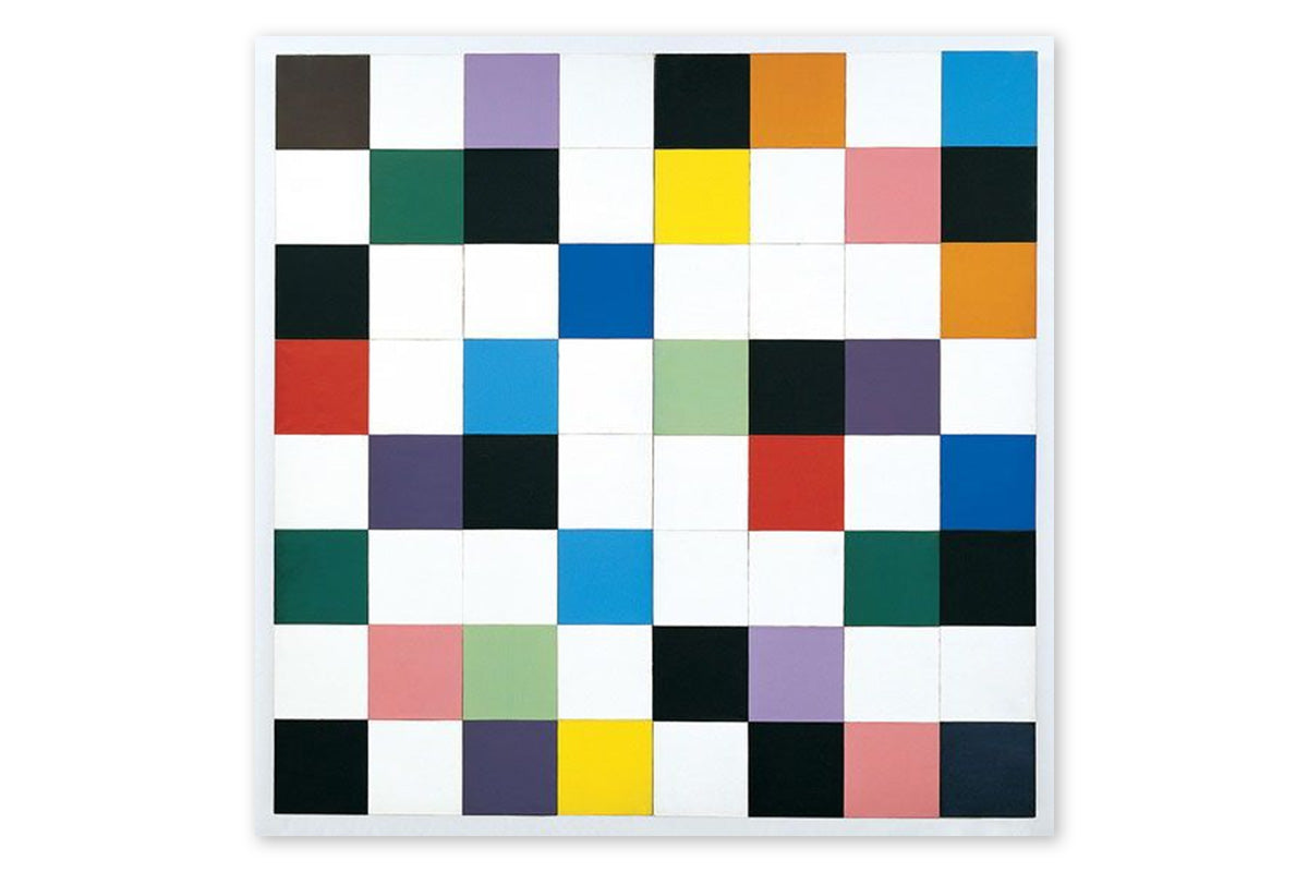 An abstract acrylic painting by Ellsworth Kelly