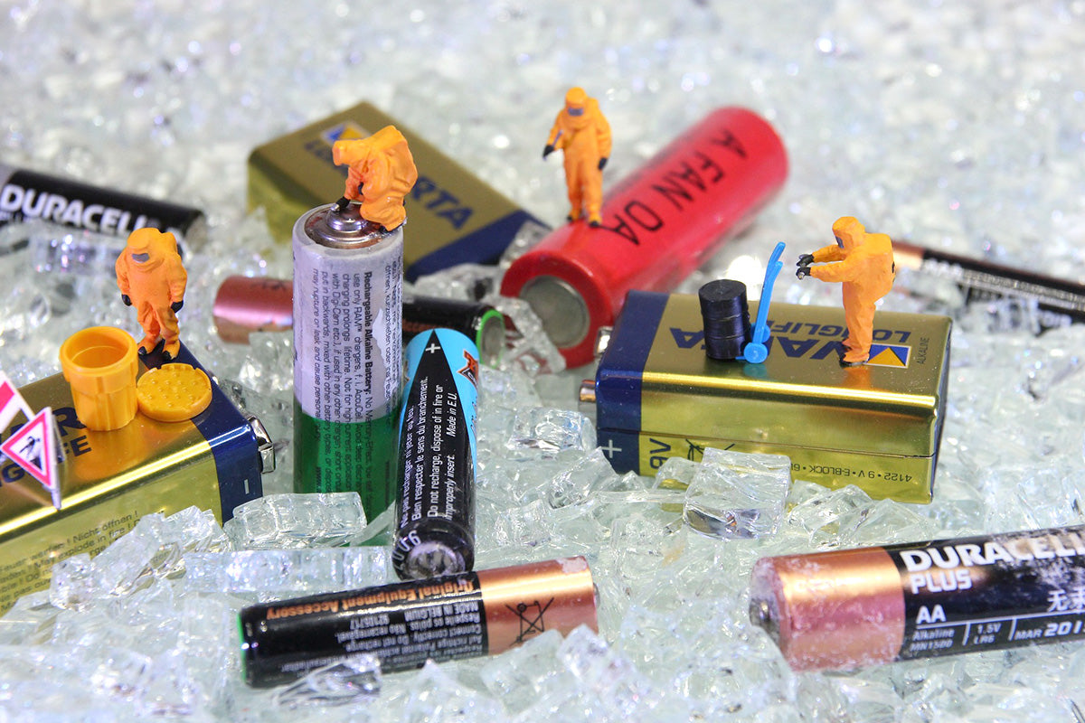 DIY recycled art using old batteries