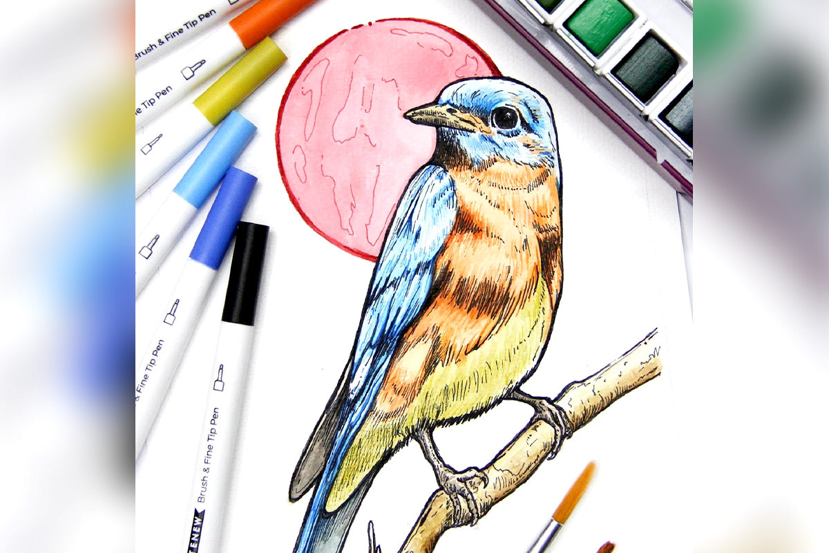 A drawing of a bird showcasing composition in art