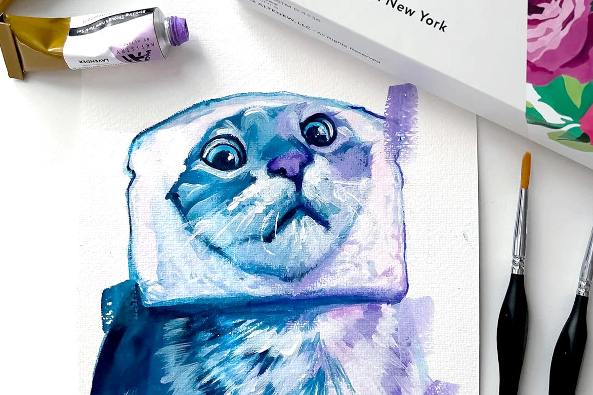 Cat Painting by Aleksandra Pender