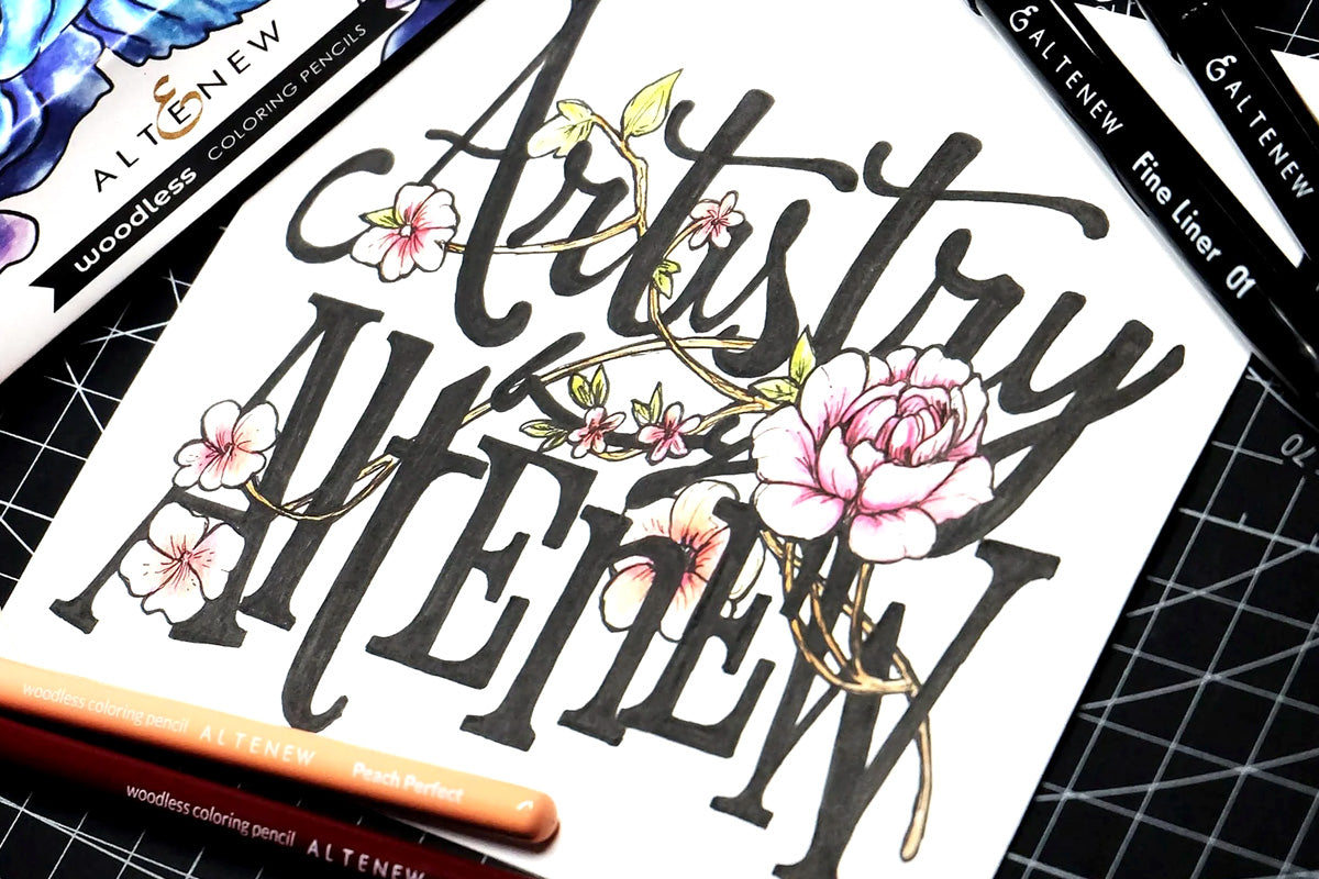 Calligraphy created with Artistry by Altenew's Fine Liner Pen Set