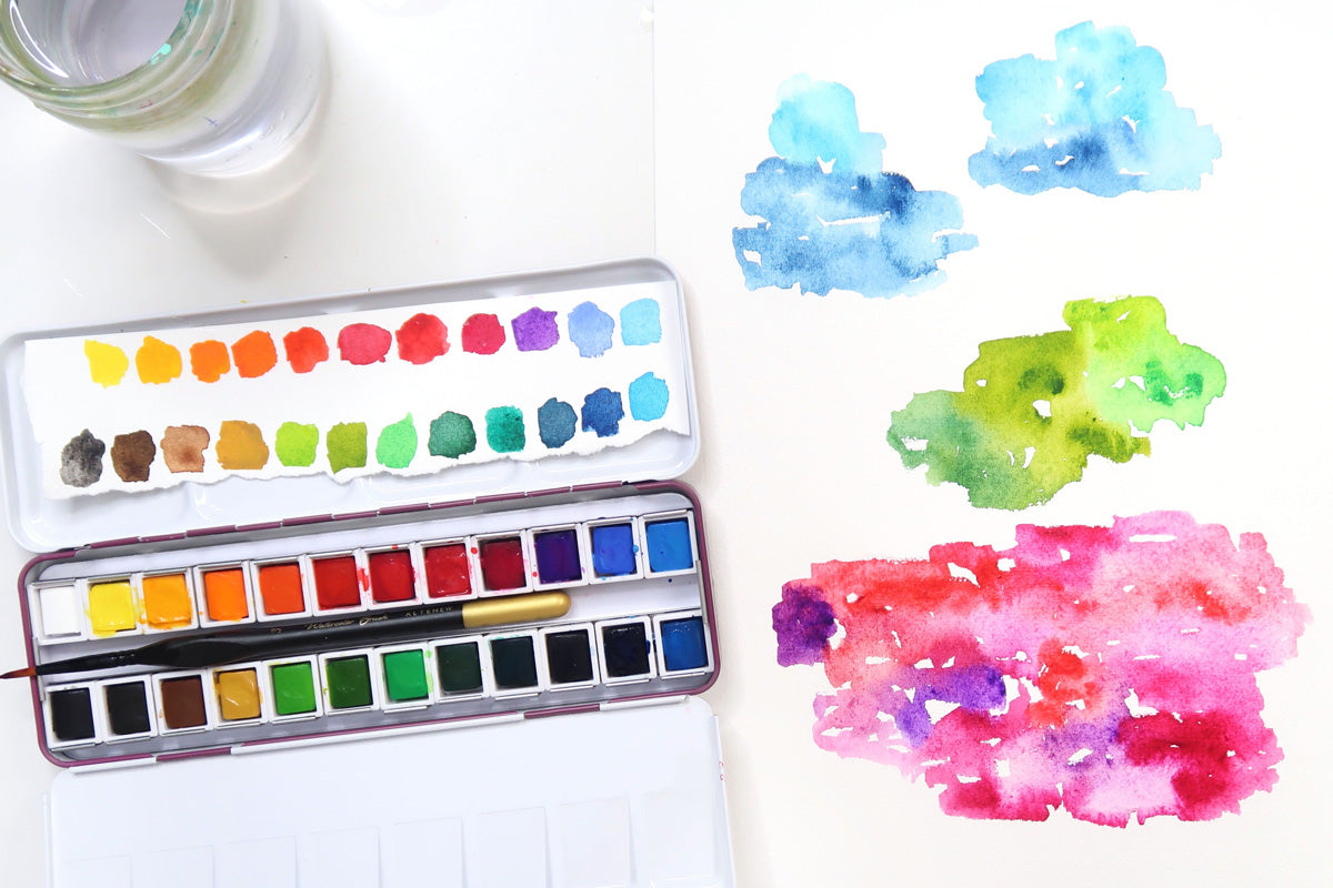 A gorgeous and vibrant watercolor palette swatch