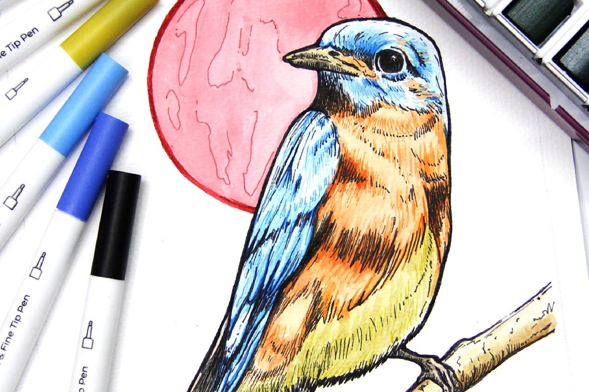 A stunning watercolor artwork of a bird