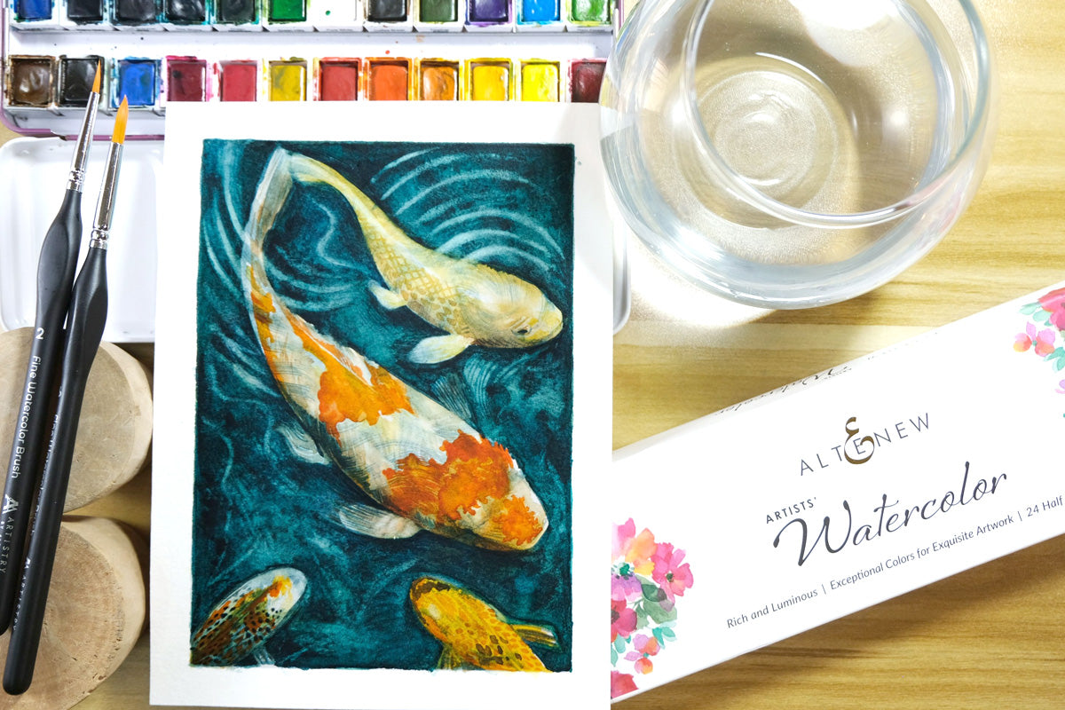 A gorgeous watercolor artwork of some fishes