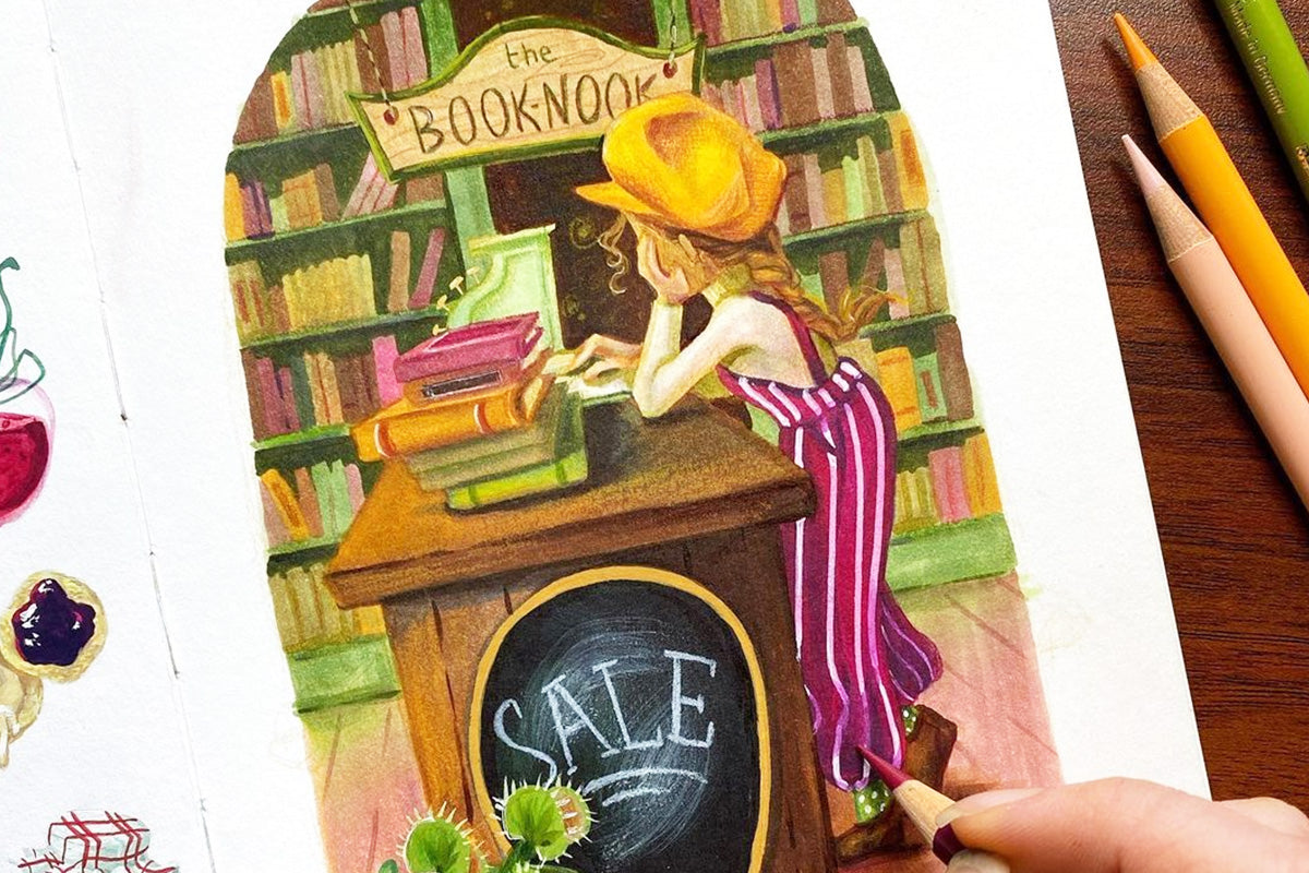 A bookstore illustration by Allison