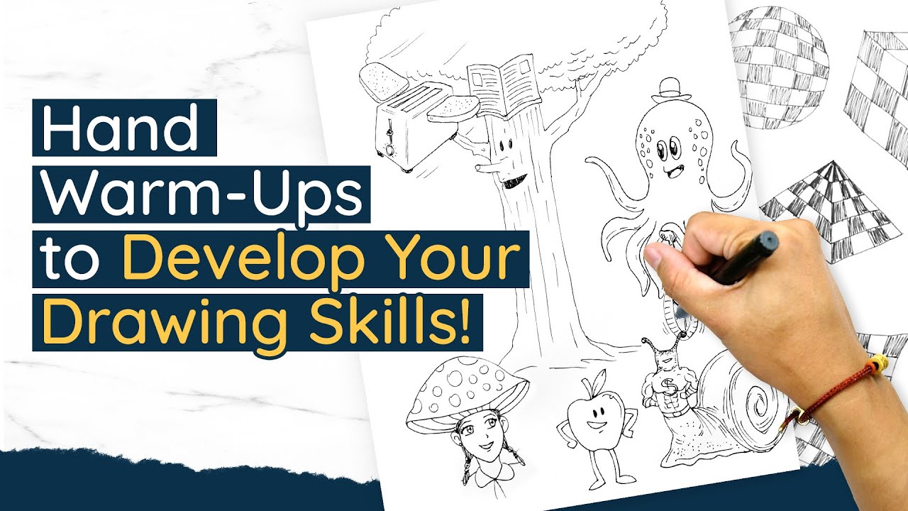 Hands warm-up to develop drawing skills video tutorial