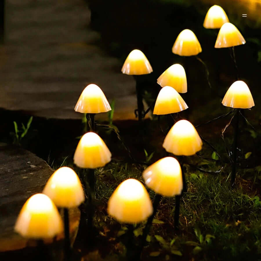 light up garden mushrooms