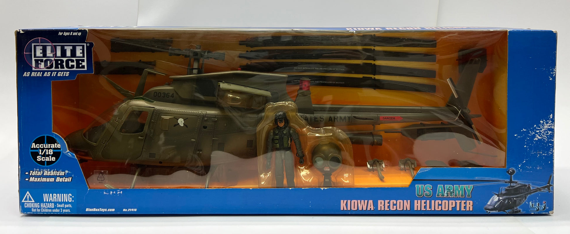 BBI Elite Force 21415 1:18 OH-58 US Army Kiowa Recon Helicopter