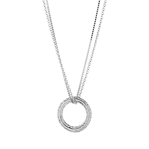 Eternal necklace in silver, featuring a double chain.