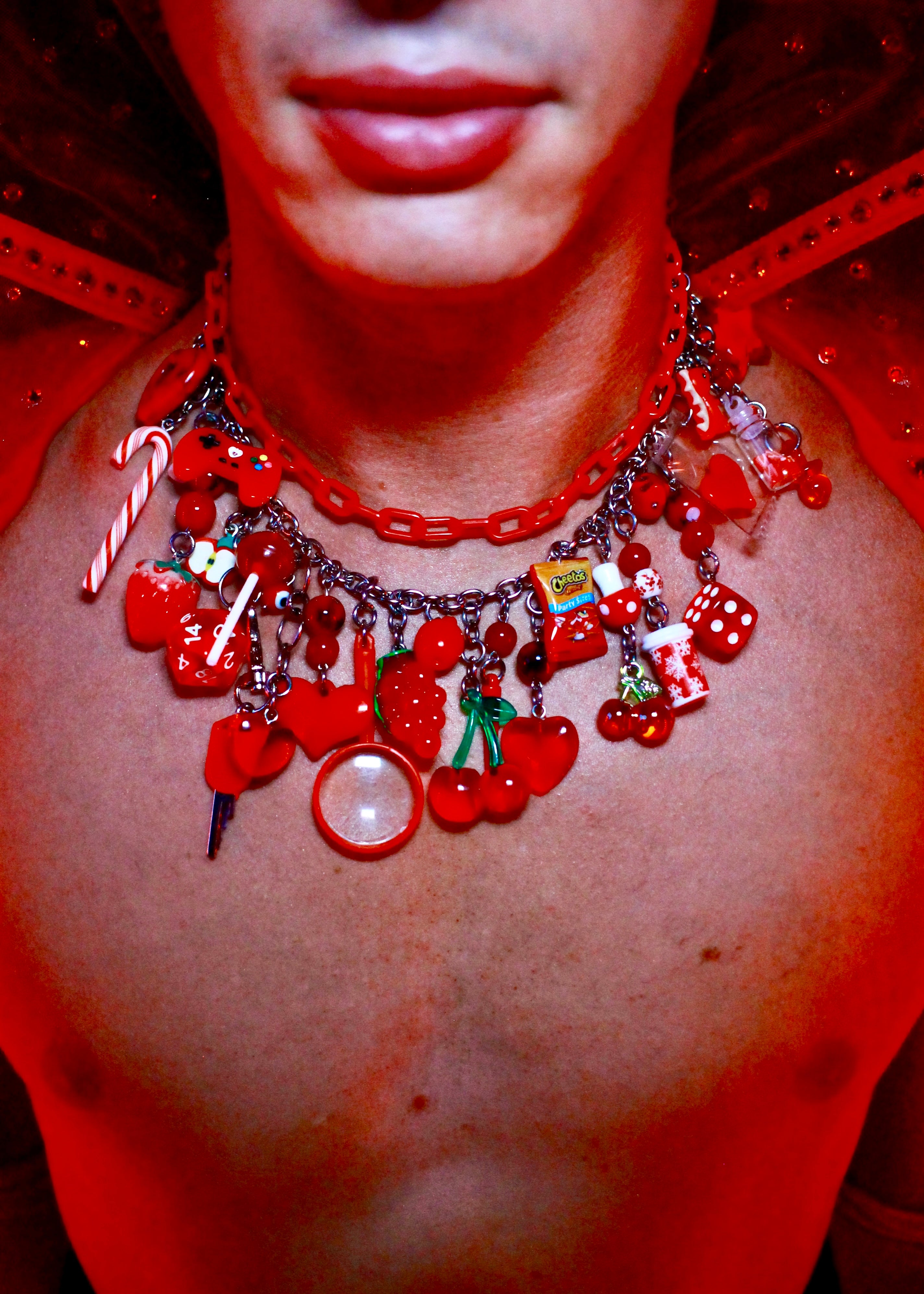 RED CHARM NECKLACE