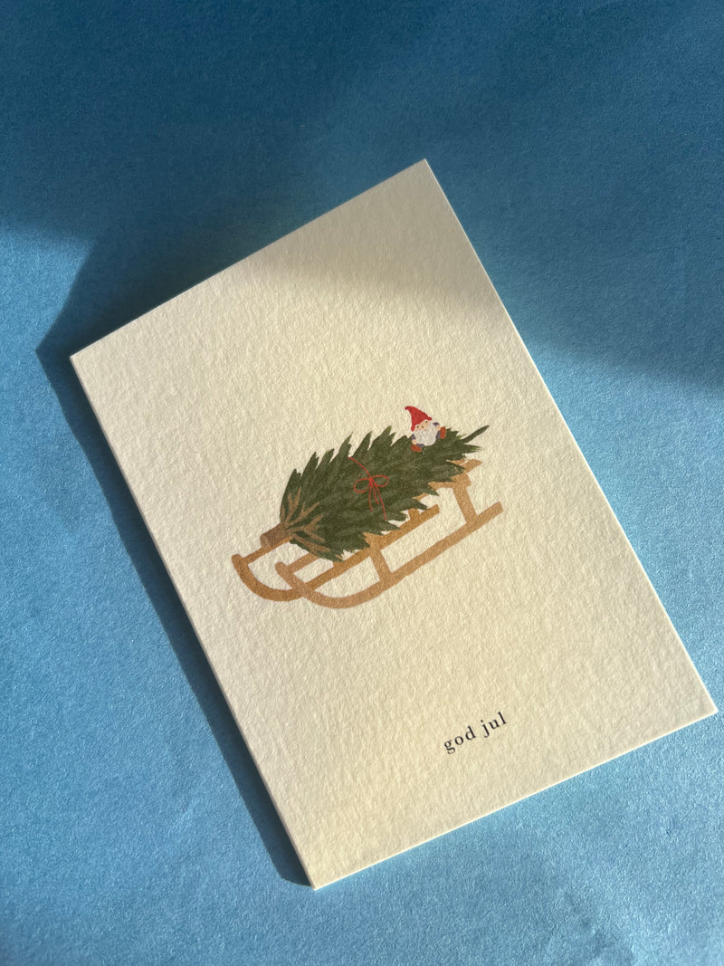 Mini Kort / Julekælk - God Jul