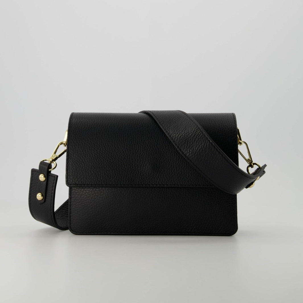 Bag Iconic Black/Beige | crossbody bag | Leather basic bag – The Wildflower Club