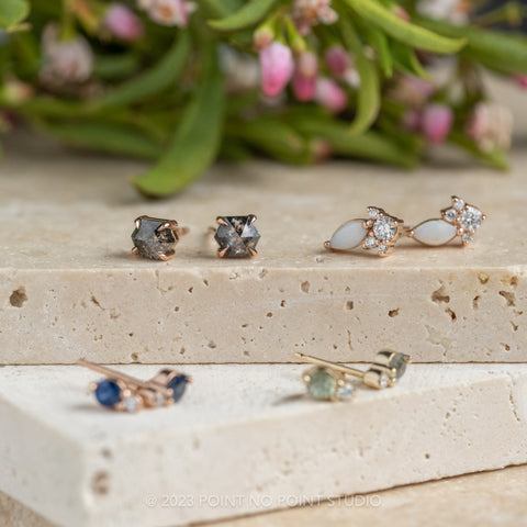 Precious gemstone and diamond earrings for the holidays.