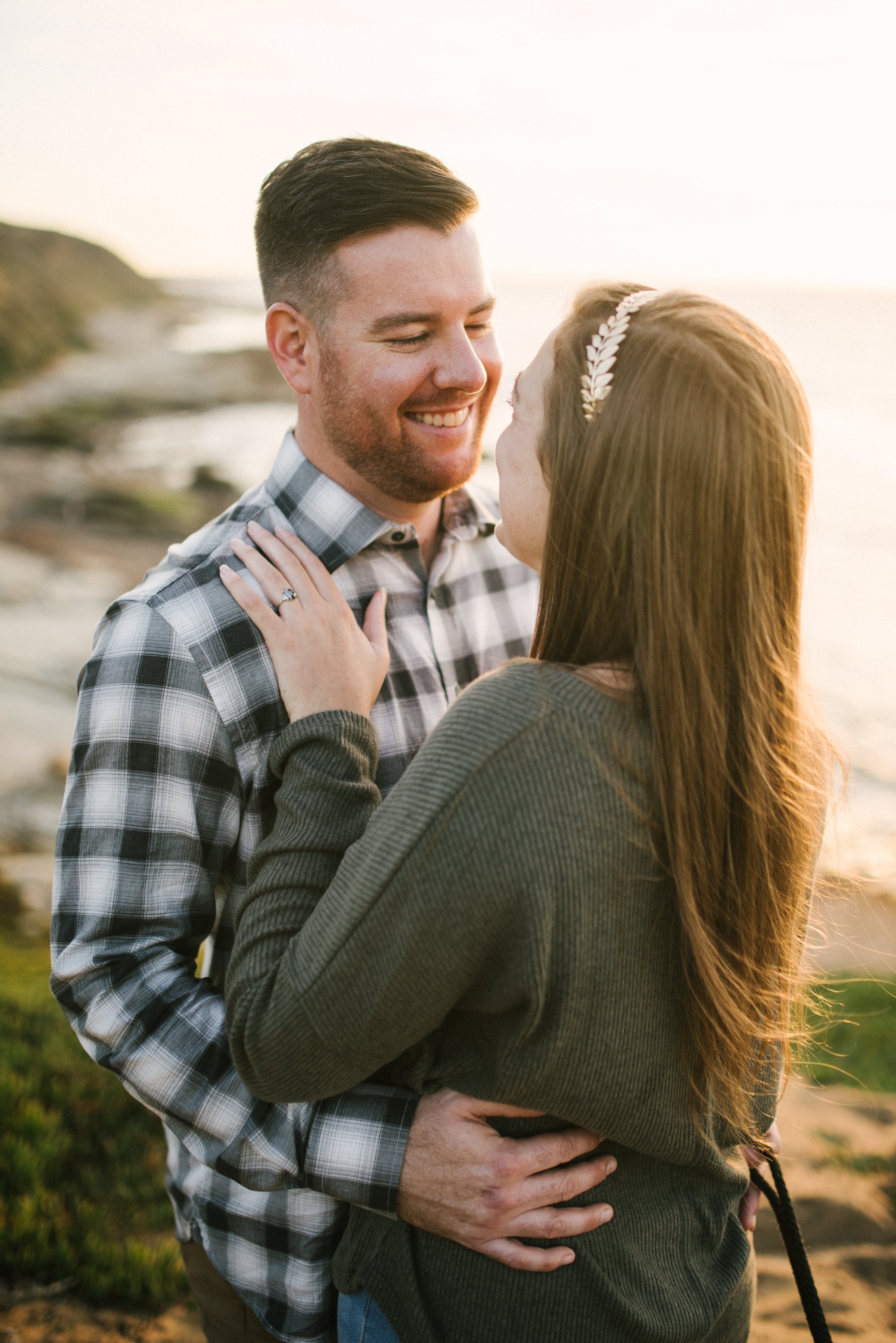 Proposal photo, Salt and Pepper Diamond Engagement Ring, Point No Point Studio