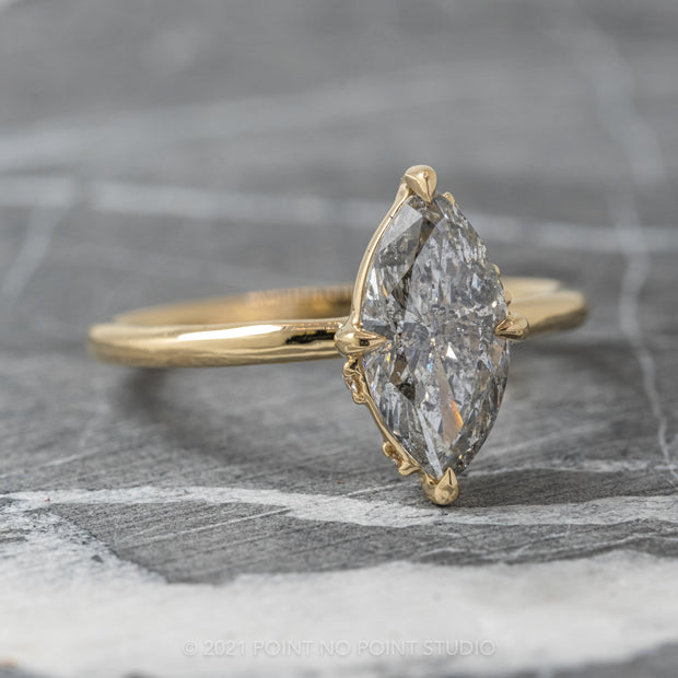 salt and pepper marquise diamond ring