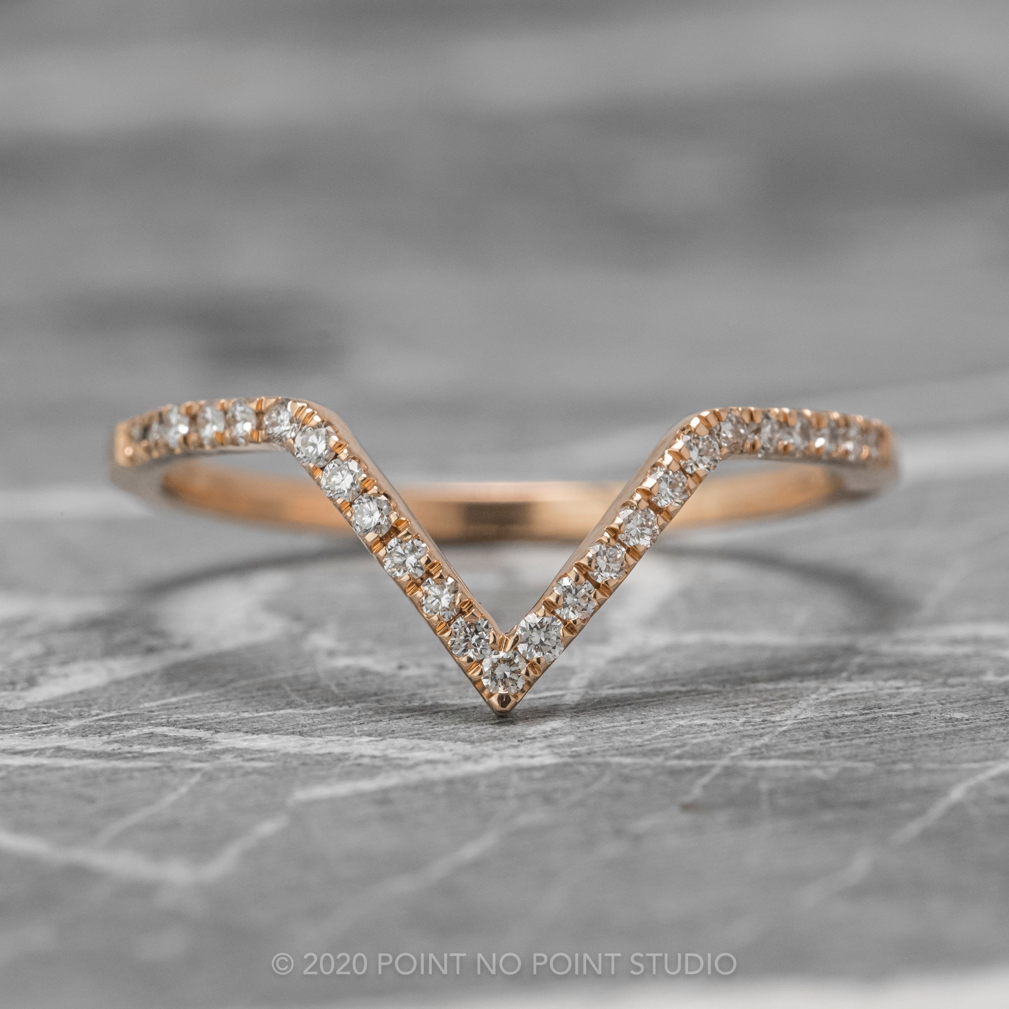 X-LARGE DIAMOND VICTORIA BAND, 14K ROSE GOLD – Point No Point Studio