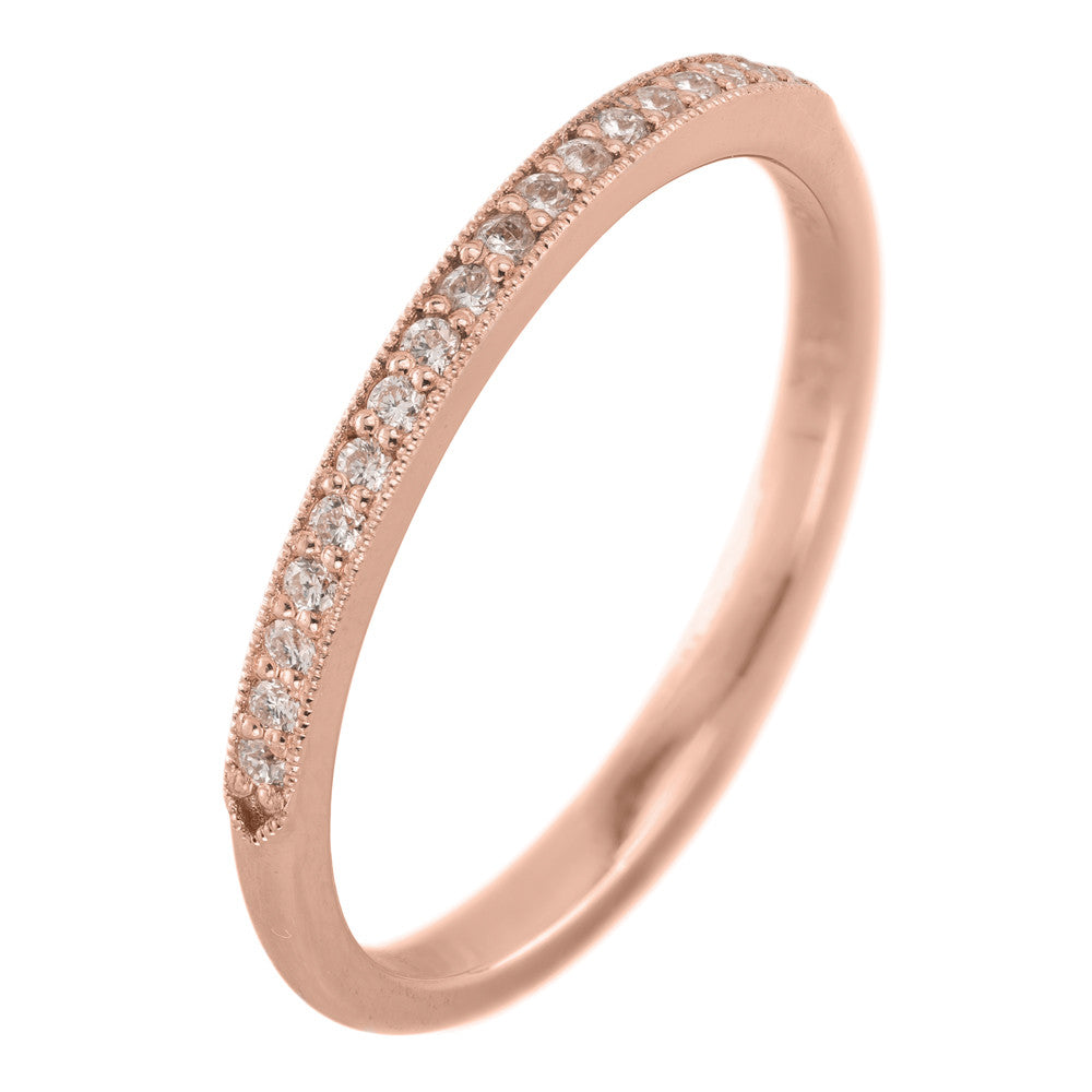 14K Rose Gold Vintage Inspired Diamond 