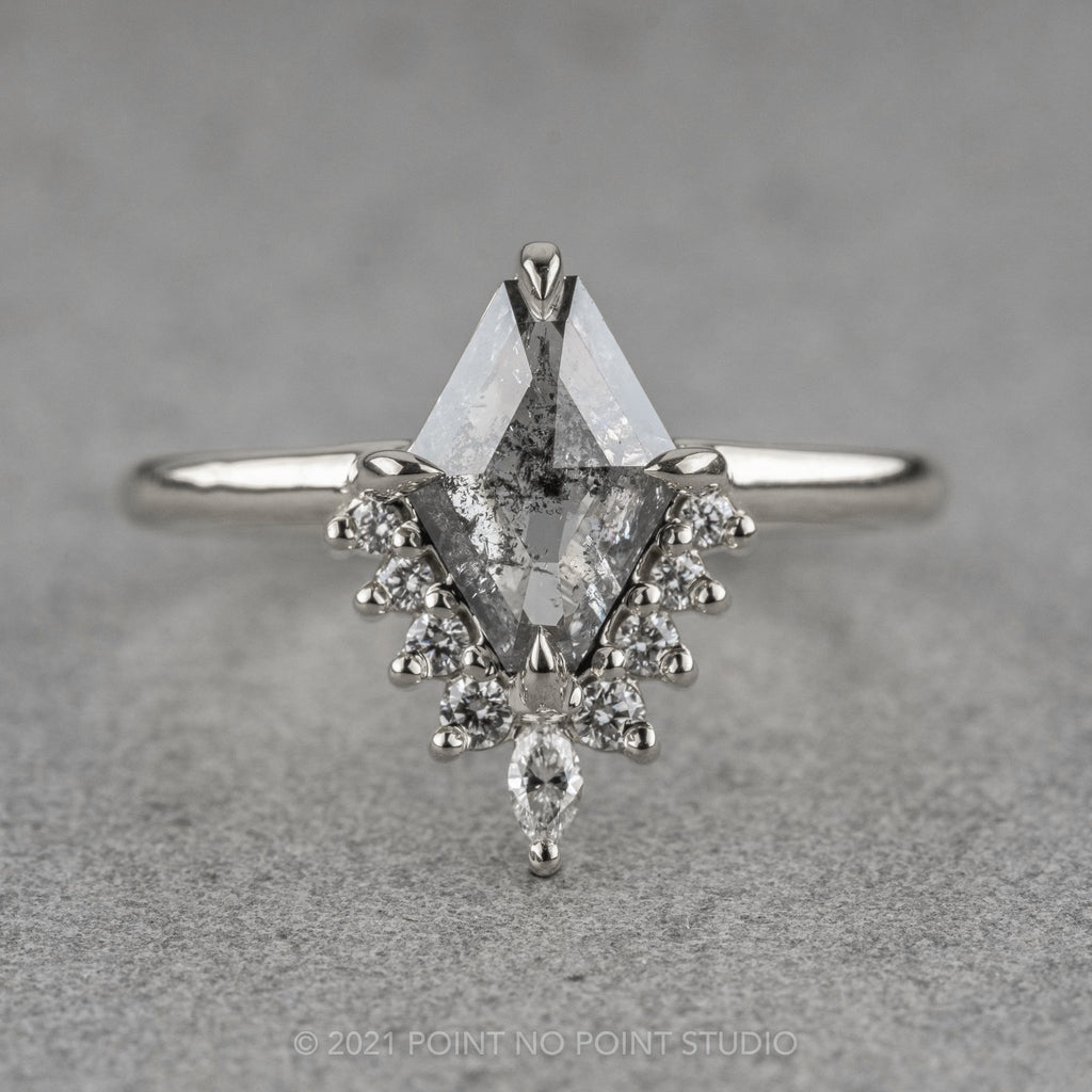 Translucent Salt & Pepper Geometric Diamond Engagement Ring – Point No ...