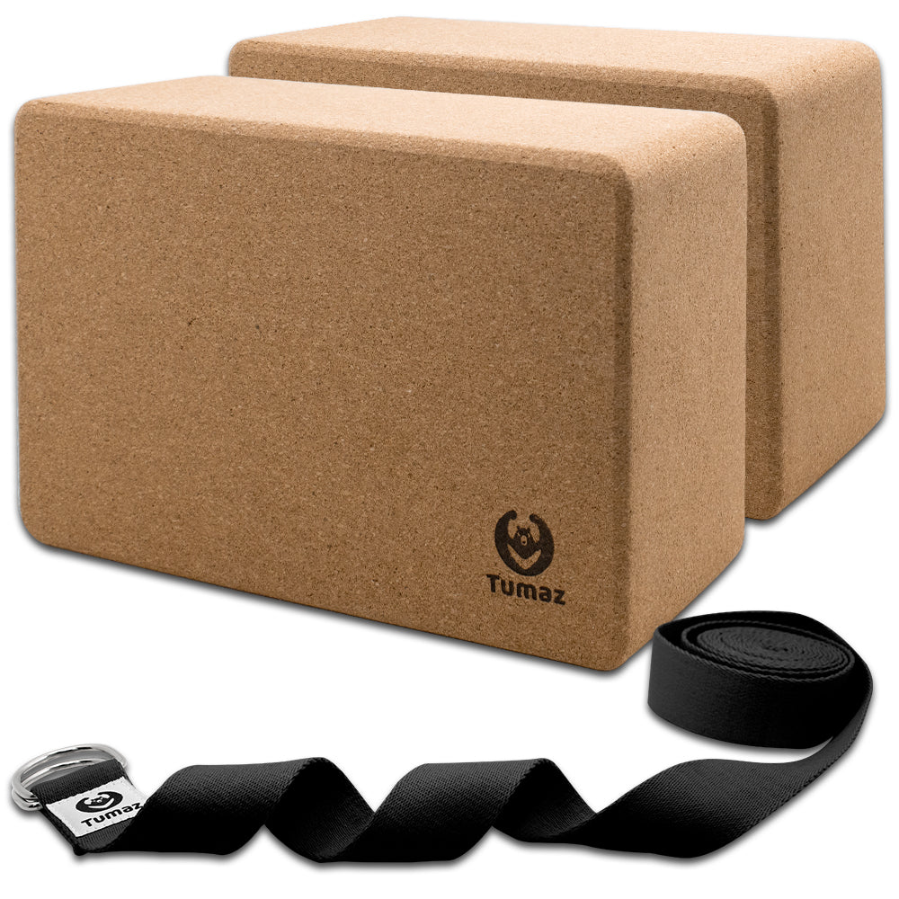  Syntus Yoga Block and Yoga Strap Set, 2 EVA Foam Soft Non-Slip  Yoga Blocks 9×6×4 inches, 8FT Metal D-Ring Strap for Yoga, General Fitness,  Pilates, Stretching and Toning, Black 