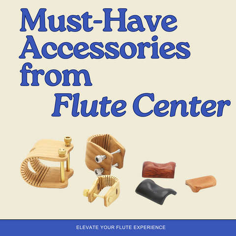 Must-Have Accessories from Flute Center text, woodify imagery, elevate your flute experience