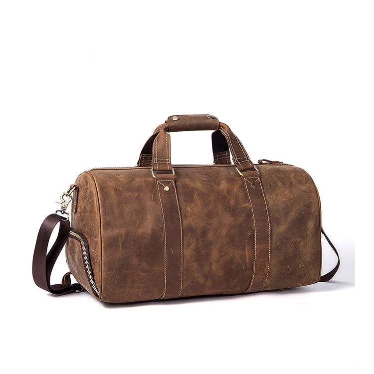 SAV™PremiumLeather Leather Duffle Bag, Large Travel Bag, Mens Leather Weekend Bag, Personalized Outdoor Bag, Holdall Bag, Groomsmen Gift Bag