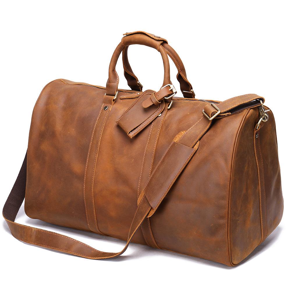 SAV™PremiumLeather Leather Duffle Bag, Christmas Gift, Large Travel Bag, Mens Leather Weekend Bag, Outdoor Bag, Holdall Bag, Groomsmen Gift Bag
