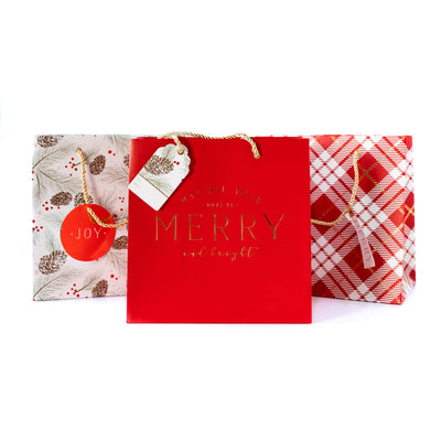 Merry and Bright Mini Gift Bag Set (set of 6)
