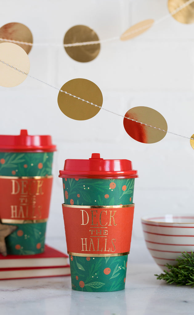 christmas paper coffee cups