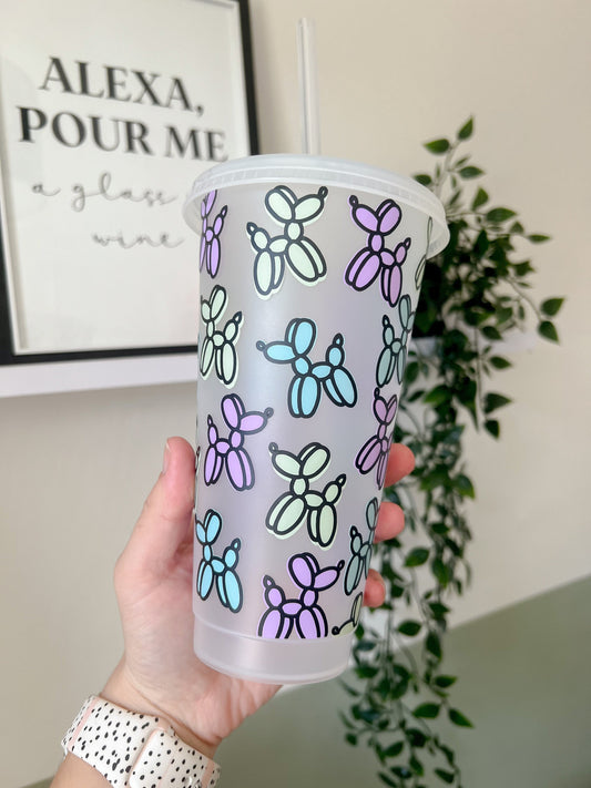 24oz Reusable Cold Coffee Cup with Daisy Design – roseandbearofficial