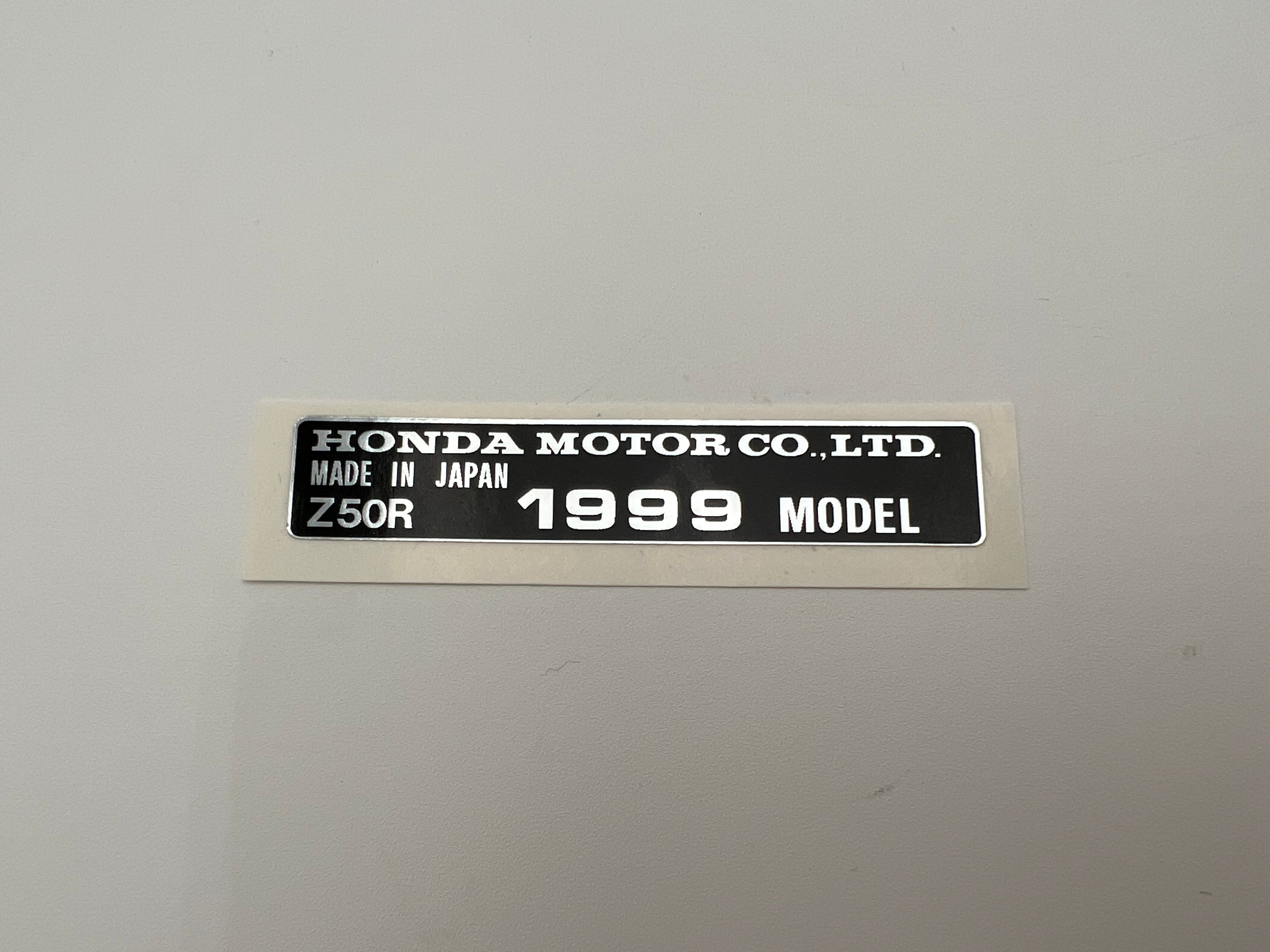 1999 Honda Z50R Frame Year Decal