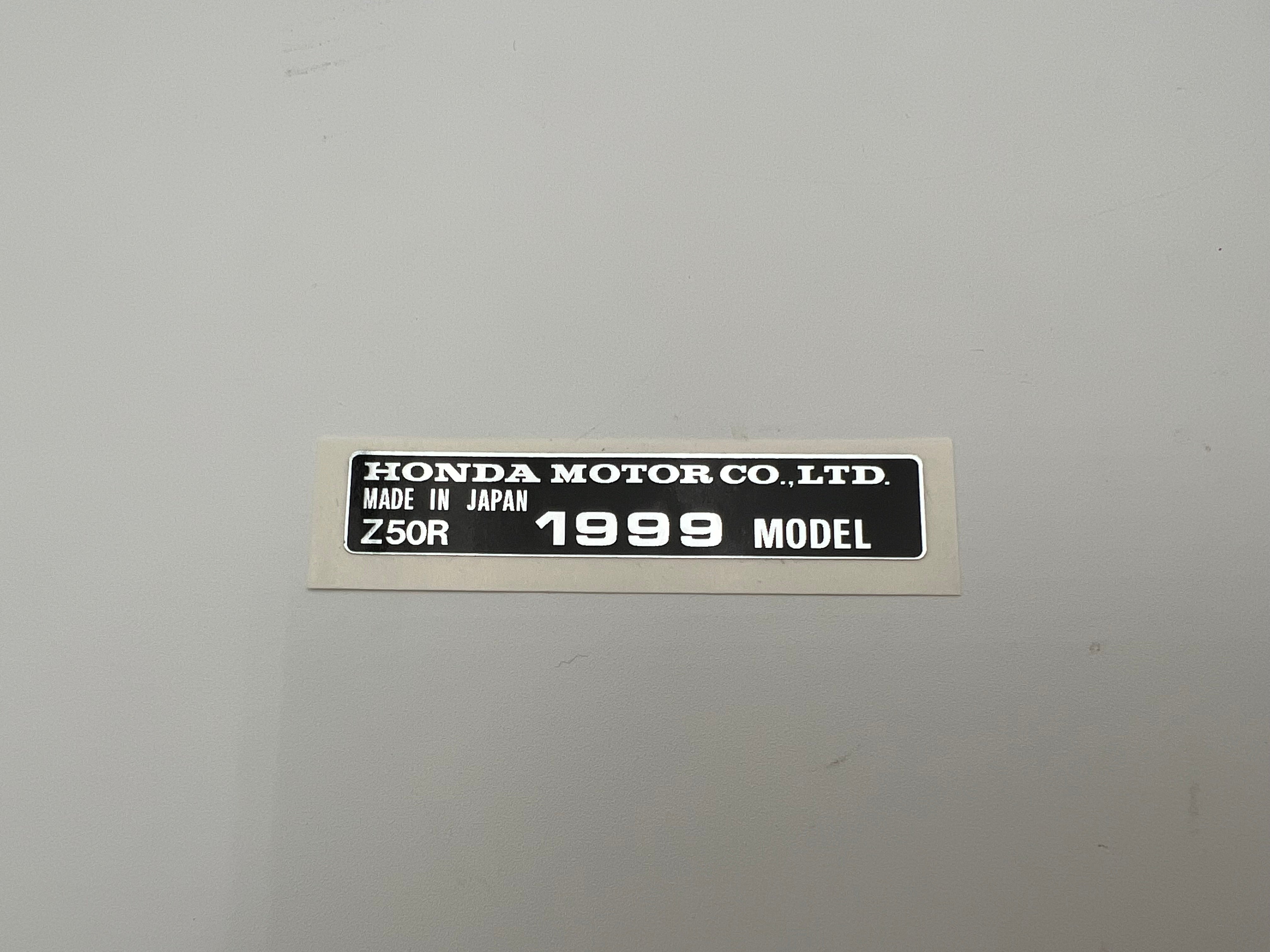 1999 Honda Z50R Frame Year Decal