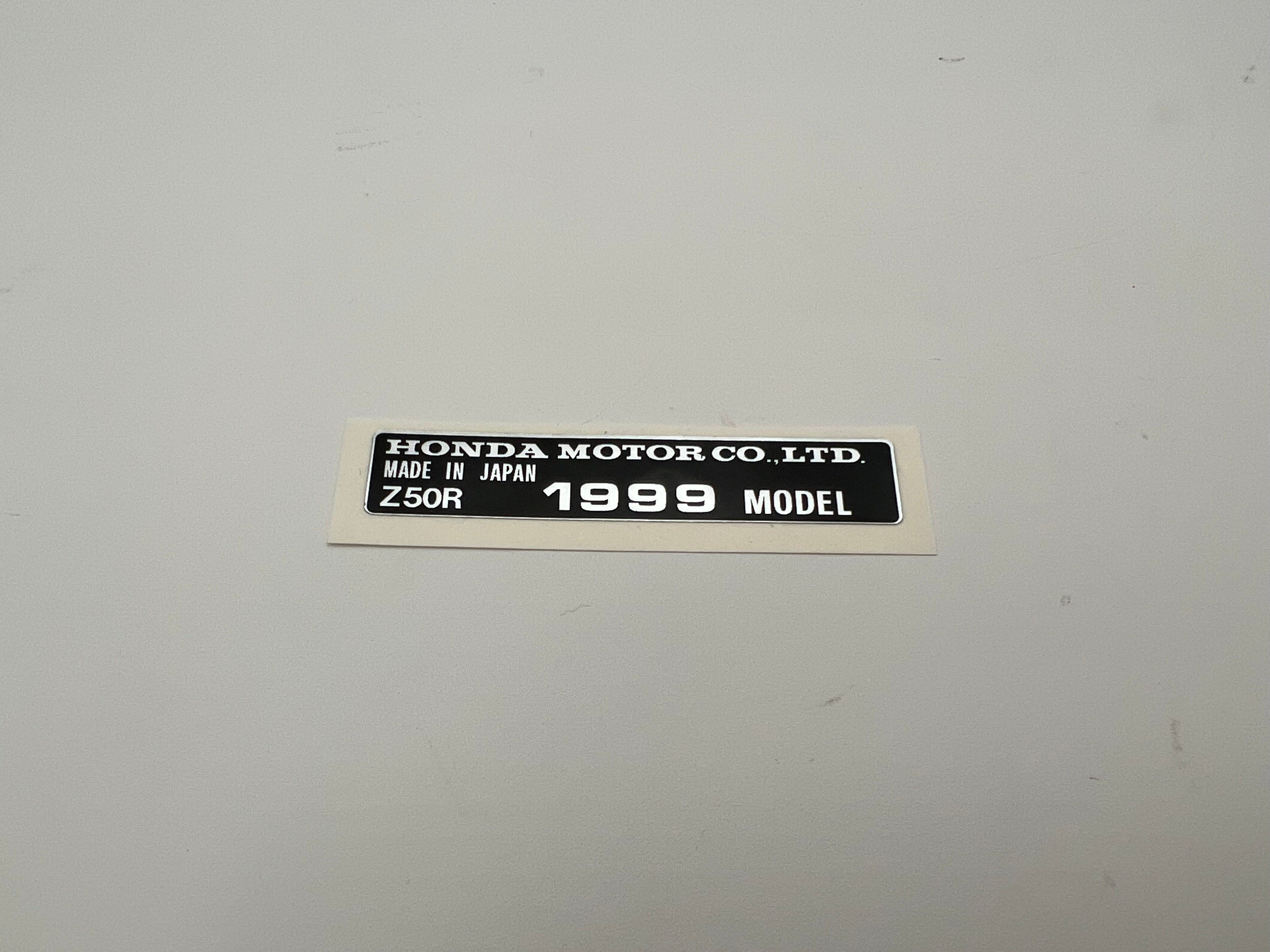 1999 Honda Z50R Frame Year Decal