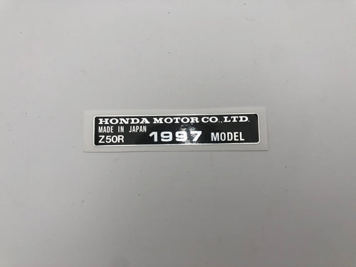 1997 Honda Z50R Frame Year Decal