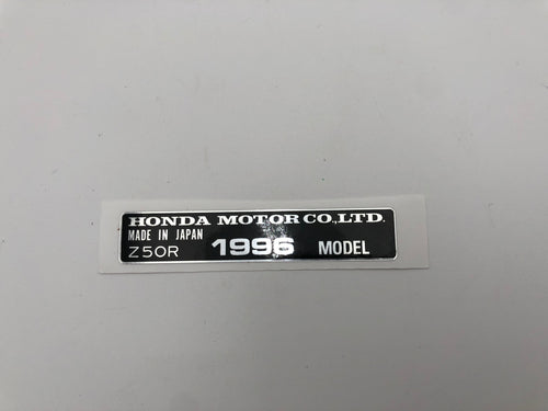 1996 Honda Z50R Frame Year Decal