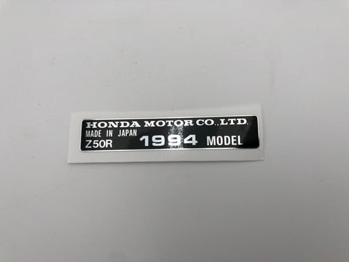 1994 Honda Z50R Frame Year Decal