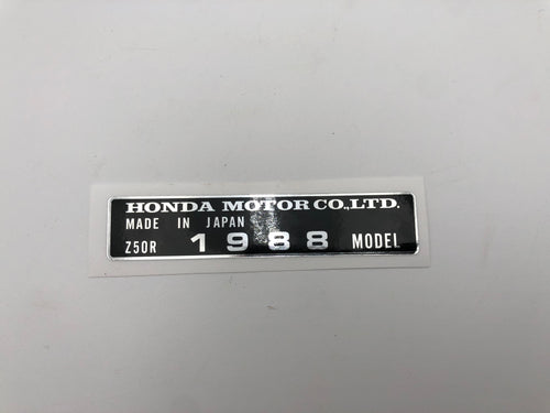 1988 Honda Z50R Frame Year Decal